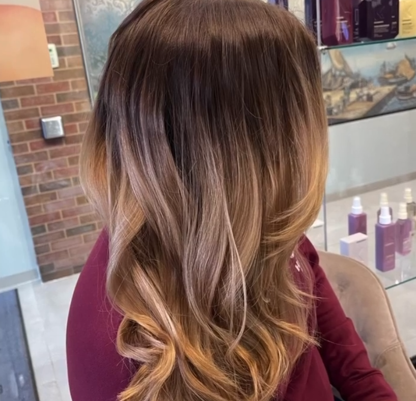 Blonde highlights and dimensional hair color