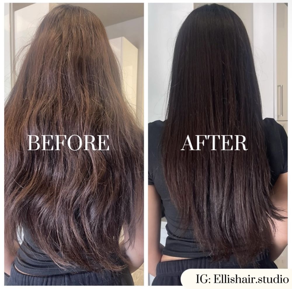 Professional blowout and polished hairstyle